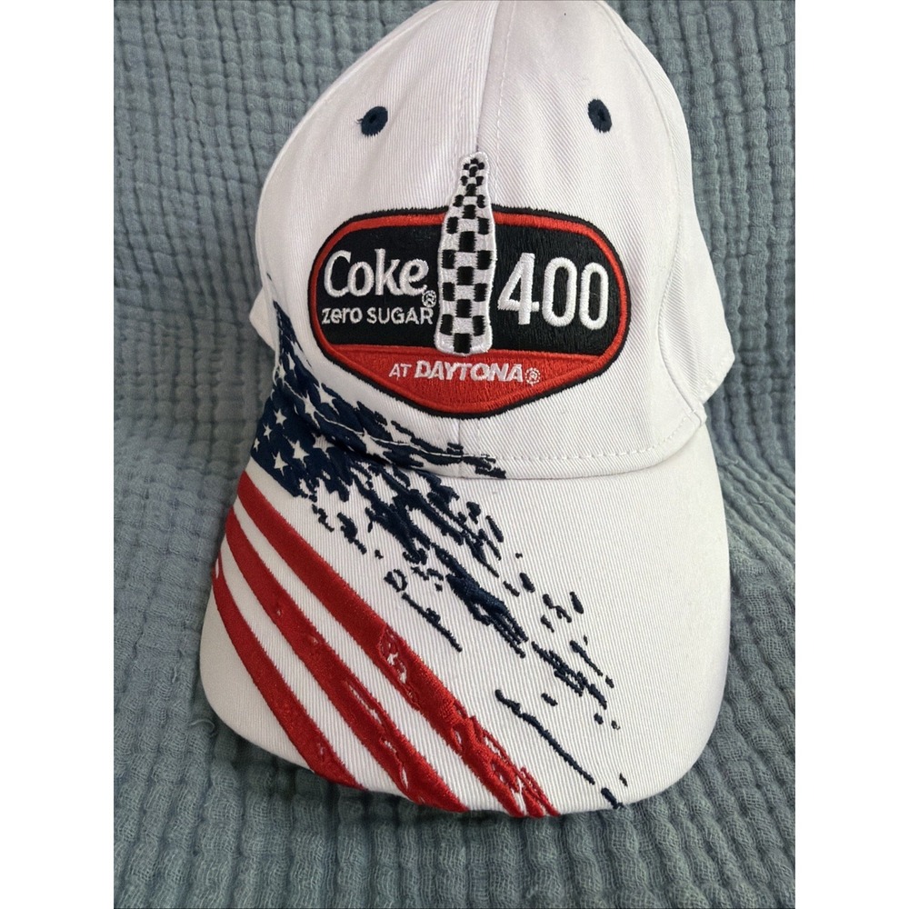 NASCAR DAYTONA 400 American Usa Flag COCA-COLA RACING HAT Coke Zero Baseball Cap